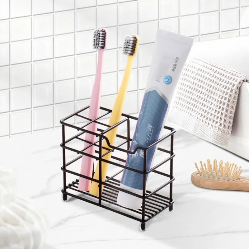 Metallic Toothbrush & Paste Holder