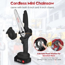 Mini 6 Inch Cordless Electric Chainsaw for Garden Tree Cutting