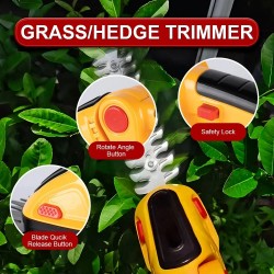 2 in 1 24 Volt Cordless Rechargeable Handheld Hedge Trimmer