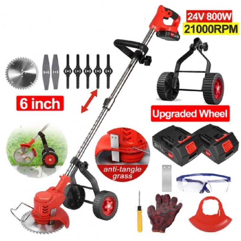 6" Cordless Grass String Adjustable Foldable Electric Lawn Trimmer/Cutter