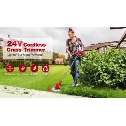 2 in 1 24 Volt Cordless Rechargeable Handheld Hedge Trimmer