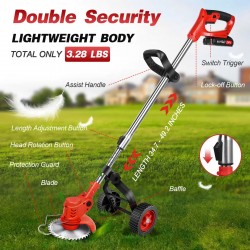 6" Cordless Grass String Adjustable Foldable Electric Lawn Trimmer/Cutter