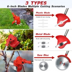 6" Cordless Grass String Adjustable Foldable Electric Lawn Trimmer/Cutter