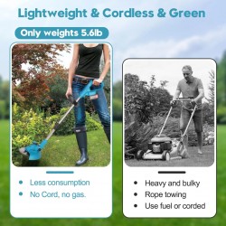 8" Cordless Grass String Adjustable Foldable Electric Lawn Trimmer/Cutter