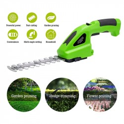 3.6 Volts Cordless Hedge Trimmer Gardening Tool with 2 Blades & Rechargeable Lithium Battery