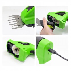 3.6 Volts Cordless Hedge Trimmer Gardening Tool with 2 Blades & Rechargeable Lithium Battery