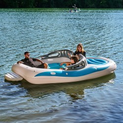 PVC Inflatable 6-Person Water Party Island Drift Boat