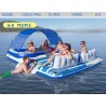 6 Person Inflatable Tropical Breeze Island Float Boat Swimming Pool Bed with Sun Canopy Raft