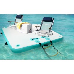 6/8' Floating Dock Water Inflatable Floating Platform for Lake/Boats/Island/Swimming Pool