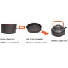 Camping Cookware Set Aluminum Portable Outdoor Tableware Cookset Cooking Kit Pan Bowl Kettle Pot Hiking BBQ Picnic Equipment