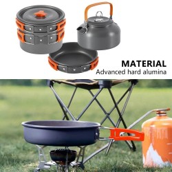 Portable Outdoor Aluminum Cookware Set for Camping & Picnic Equipment