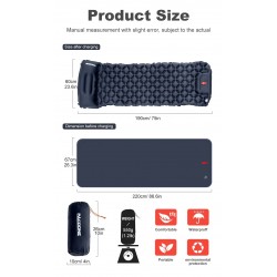 Outdoor Camping Inflatable Mattress Sleeping Pad With Pillows Ultralight Air Mat Built In Inflator Pump Hiking