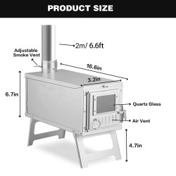 Portable Tent Stove with Glass Wall