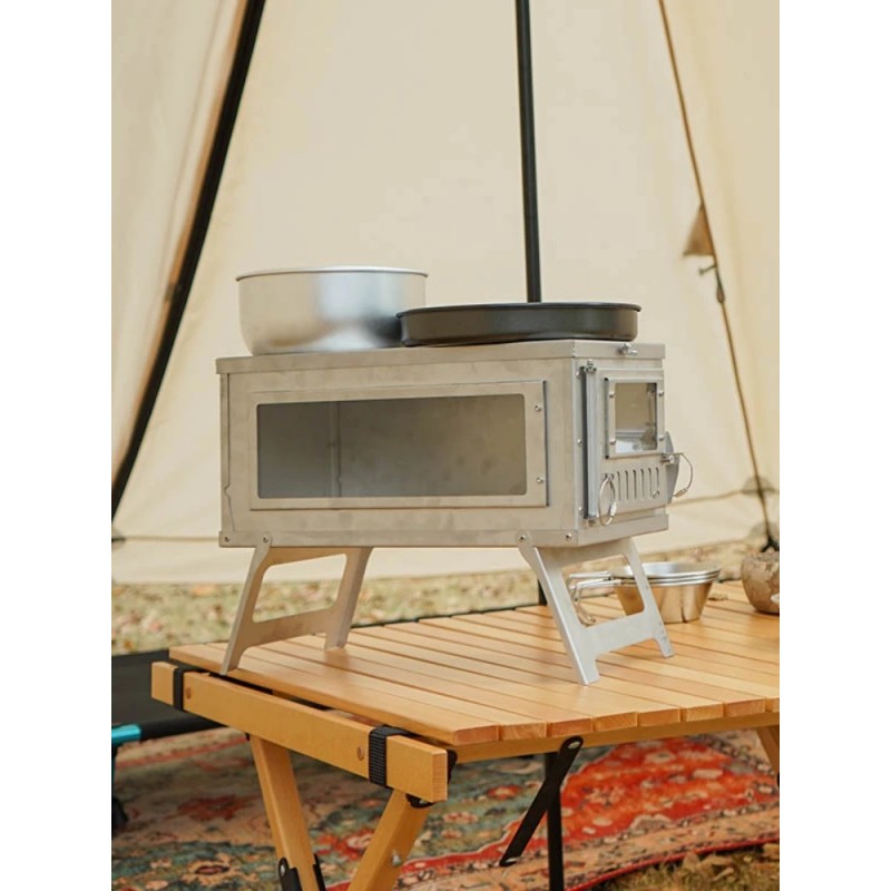 Portable Tent Stove with Glass Wall