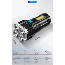 High-Brightness 4-Light Long-Range Handheld Rechargeable Flashlight