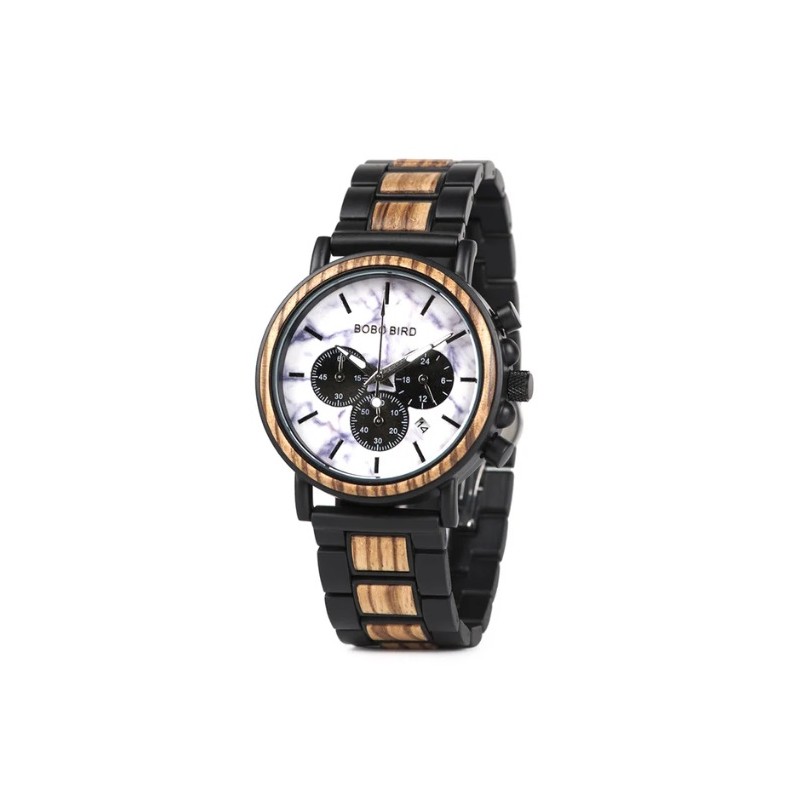 Metal & Wood Men Stylish Chronograph Watch