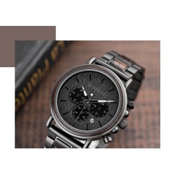 Metal & Wood Men Stylish Chronograph Watch