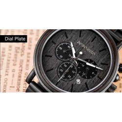 Metal & Wood Men Stylish Chronograph Watch