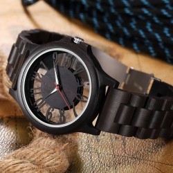 Hollow Style Quartz Wooden Watches for Men and Women