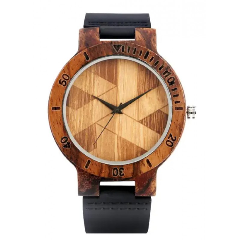 Couple's Unique Wooden Quartz WristwatchUnique Irregular Geometric Cut Design Wooden Quartz Women Dress Clock Retro Wristwatch