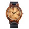 Couple's Unique Wooden Quartz WristwatchUnique Irregular Geometric Cut Design Wooden Quartz Women Dress Clock Retro Wristwatch