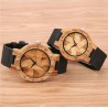 Couple's Unique Wooden Quartz WristwatchUnique Irregular Geometric Cut Design Wooden Quartz Women Dress Clock Retro Wristwatch