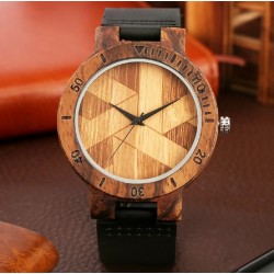 Couple's Unique Wooden Quartz WristwatchUnique Irregular Geometric Cut Design Wooden Quartz Women Dress Clock Retro Wristwatch