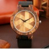 Couple's Unique Wooden Quartz WristwatchUnique Irregular Geometric Cut Design Wooden Quartz Women Dress Clock Retro Wristwatch