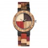 Wood Bangle Quartz Wristwatch 4 Color Mixed Dial Natural Full Wooden Timepiece