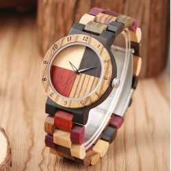 Wood Bangle Women's Quartz...