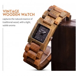 Small Wooden Wrist Watch Timepiece in wood Box