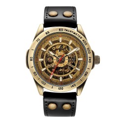 Retro Bronze Steampunk Skeleton Automatic Self-Wind Mechanical Vintage Look Wrist Watch