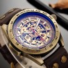 Retro Bronze Steampunk Skeleton Automatic Self-Wind Mechanical Vintage Look Wrist Watch