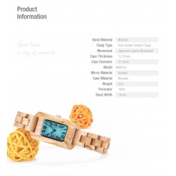 Small Wooden Wrist Watch Timepiece in Wooden Box