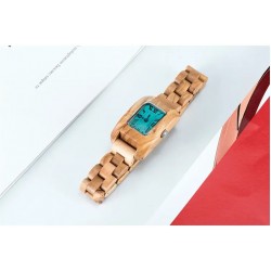 Small Wooden Wrist Watch Timepiece in Wooden Box
