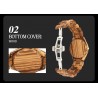 Wooden Wrist Watch with Simulated Diamond Dial & Quartz Clock