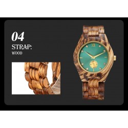 Personalised Wood Wrist Watch For Women Simulated Diamond Dial Wife Girlfriend Clock Fashion Quartz Wooden Watches for Ladies