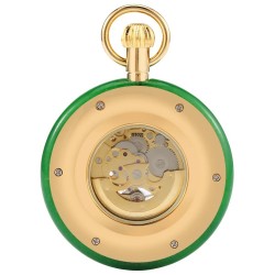 Golden Automatic Mechanical Pocket Watch Clock with Snake Chain