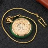 Golden Automatic Mechanical Pocket Watch Clock with Snake Chain