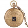 Double-headed Eagle Badge Pure Copper Tourbillon Mechanical Pocket Watch