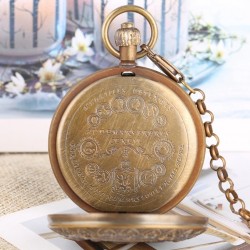 copy of Double-headed Eagle Badge Pure Copper Tourbillon Mechanical Pocket Watch