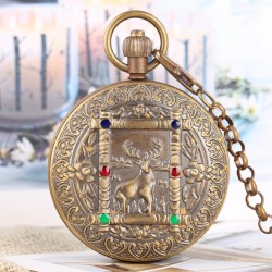 copy of Double-headed Eagle Badge Pure Copper Tourbillon Mechanical Pocket Watch