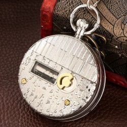 Music Pocket Watch Gifts Men Fob Chain Quartz Pendant Man Clock Steampunk Retro Antique Timepiece Large Size