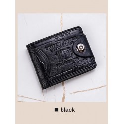 Men's Wallets With 100 US Dollar Pattern Wallet Male Leather Wallet Photo Card Holder Fashion Large Capacity Wallet Purse Bag