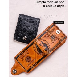 Men's Wallets With 100 US Dollar Pattern Wallet Male Leather Wallet Photo Card Holder Fashion Large Capacity Wallet Purse Bag