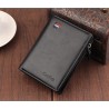 Short RFID Anti Demagnetization Wallet with Coin Zipper & Bank Card Holder