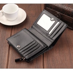 Short RFID Anti Demagnetization Wallet with Coin Zipper & Bank Card Holder