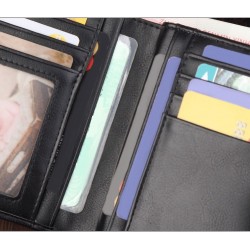 Short RFID Anti Demagnetization Wallet with Coin Zipper & Bank Card Holder