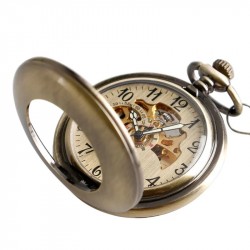 Brushed Bronze Retro Automatic Stylish Mechanical Pocket Watch