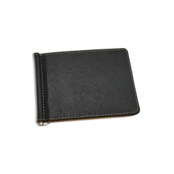 Solid Color PU Leather with Money Clips Thin Wallet